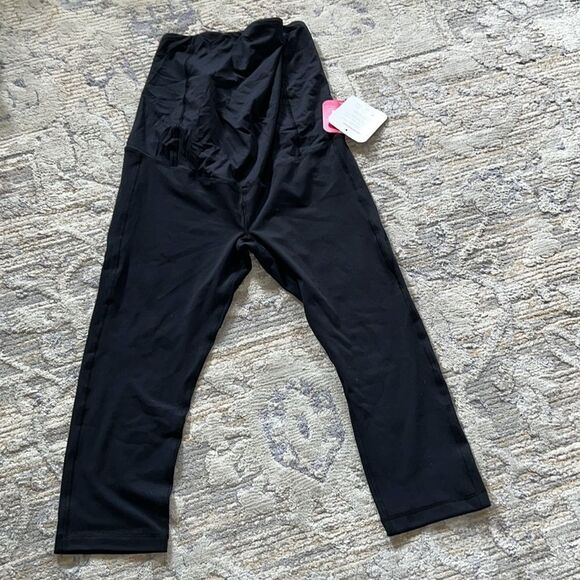 Isabel maternity women’s cross over panel active capri pant large NWT BLACK - Picture 12 of 14